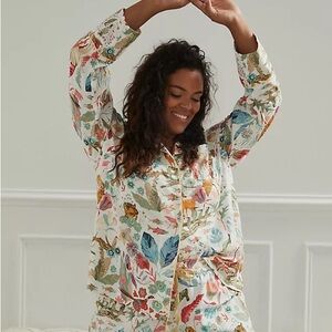 Anthropologie Michelle Morin Multicolor Floral Pajama Top